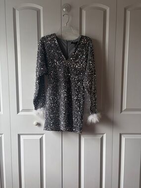 Forever 21 Silver Sequin Party Dress Size Small New with Tags